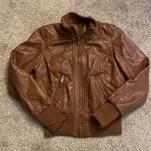 Brown leather jacket